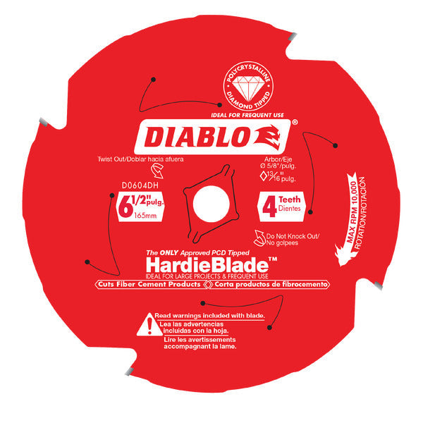 Diablo D0604DH 6-1/2" x 4-Teeth HardieBlade™ Saw Blade for Fiber Cement Pices Online