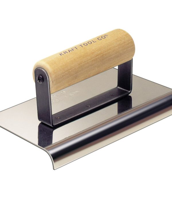 Kraft Tool CF162 6" x 2-1/2" 1/4"R Stainless Steel Cement Edger with Wood Handle Best Deals
