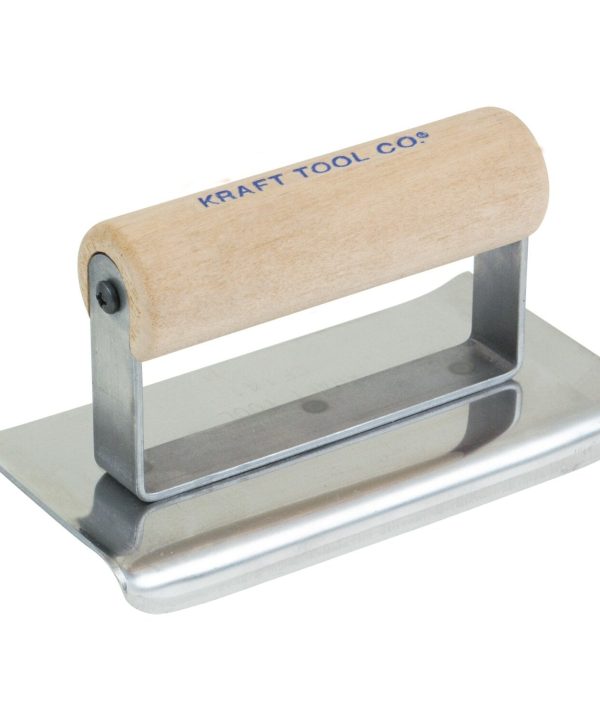 Kraft Tool CF166C 8" x 4" 1/2"R Stainless Steel Curved Ends Cement Edger with Wood Handle Cheap In China