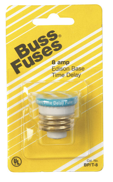 Bussmann BP/T-8 Plug Fuse, 125 Volt Outlet With Credit Card