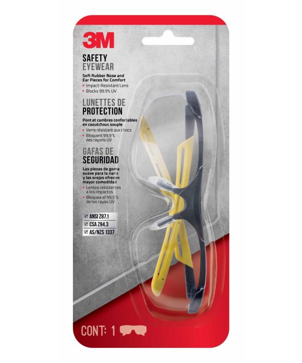 3M Safety Eyewear Clr Comfort, 90209-HV6-NA, Blk Frame Ylw Accent Order Online