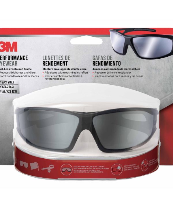 3M Safety Eyewear Silver Mirror, 90213-HZ4-NA, Blk Frame Gry Accent Buy Cheap Browse