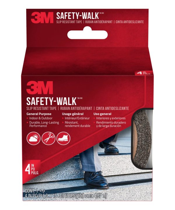 3M Safety-Walk Slip Resistant Tape, 610B-R4X180, 4 in x 15 ft, Black Countdown Package Cheap Online