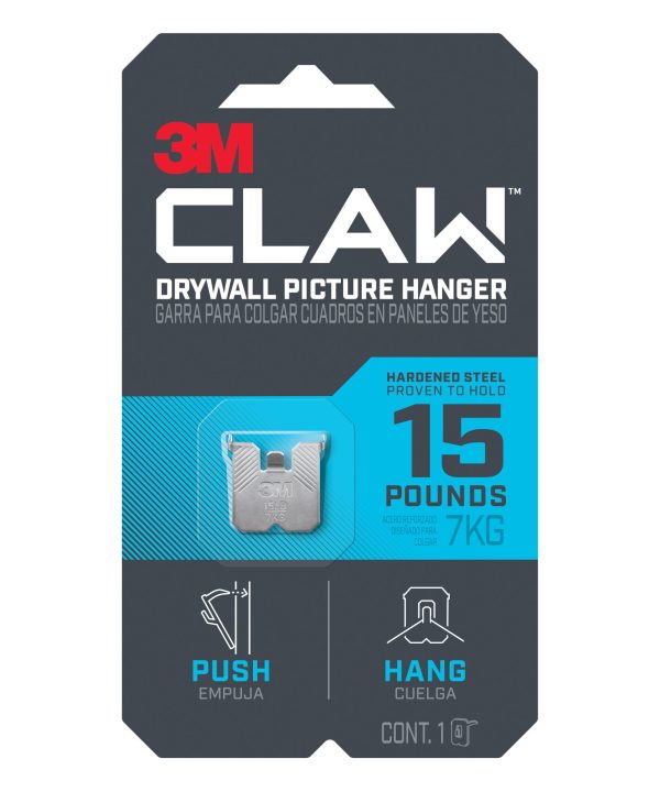 3M CLAW Drywall Picture Hanger 15 lb 3PH15-1ES, 1 hanger Outlet Amazing Pice