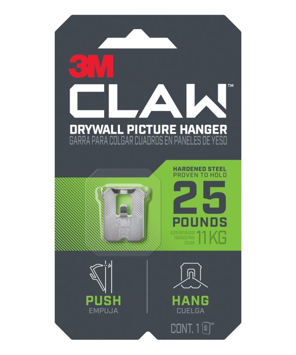 3M CLAW Drywall Picture Hanger 25 lb 3PH25-1ES, 1 hanger Cheap Sale 2025 Unisex