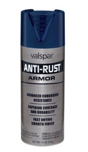 Valspar 044.0021928.076 Anti-Rust Armor Spray Paint, 12 Oz, Dark Blue Clearance Original
