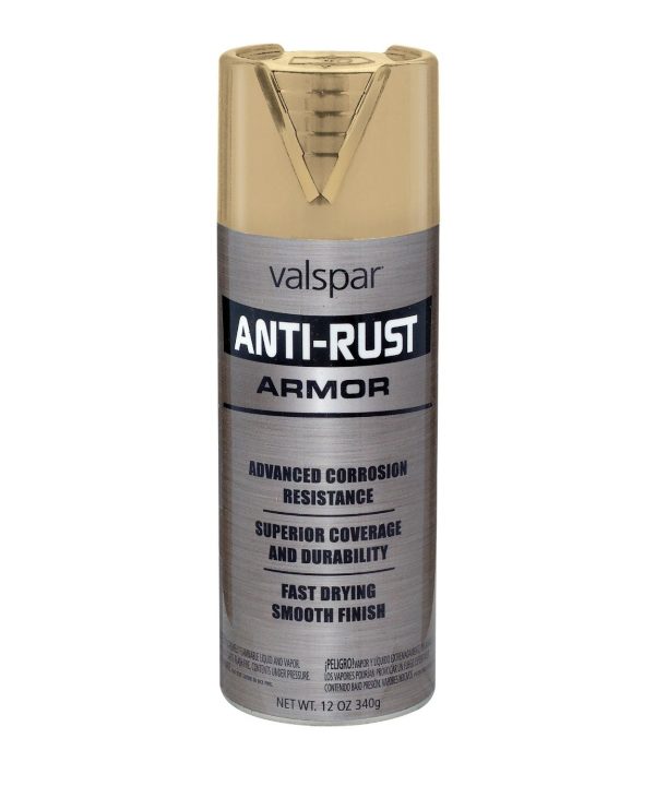 Valspar 044.0021930.076 Anti-Rust Armor Spray Paint, 12 Oz, Gloss Gold Cheapest Cheap Online