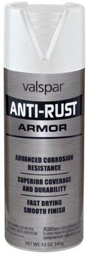 Valspar 044.0021900.076 Anti-Rust Armor Spray Paint, 12 Oz, White Supply Online