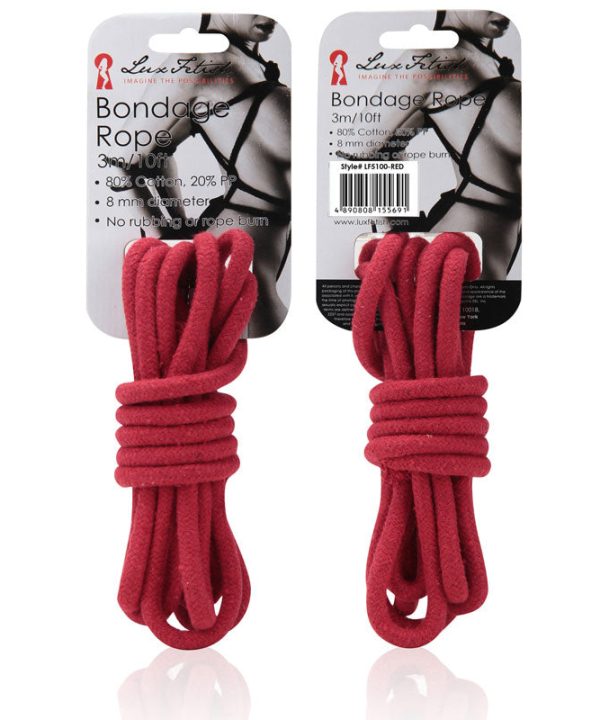 Lux Fetish Bondage Rope 3 m / 10 ft. Red Limited Edition
