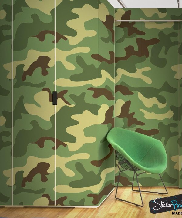 Woodland Green Military Combat Camo Camouflage Wall Mural #6064 Sale Free Shipping