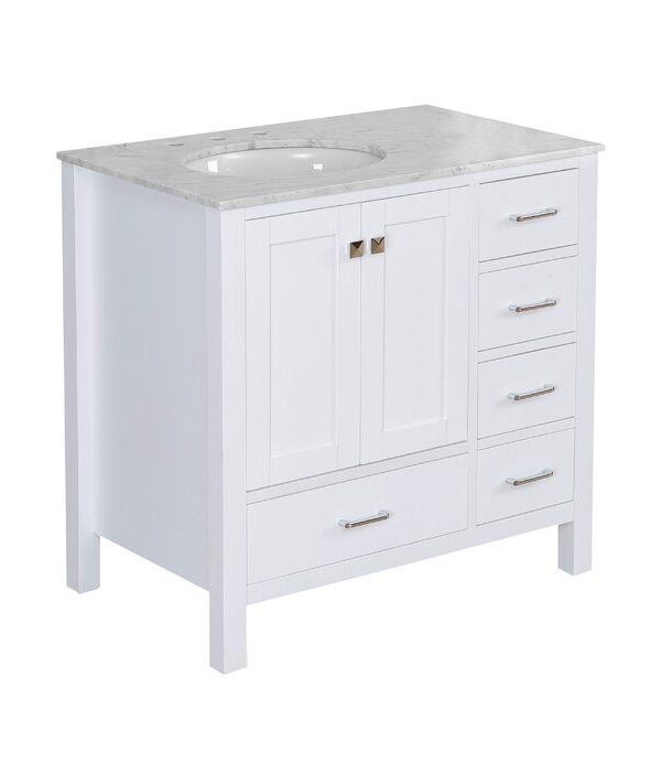 Three Posts Aneira Full Cabinet 36" Single Bathroom Vanity Set Cheap Sale Free Shipping
