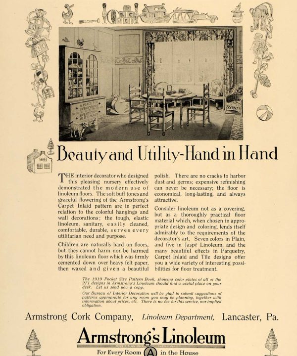 1919 Ad Armstrong Linoleum Floor Child Playroom Nursery - ORIGINAL GF1 Ebay Online