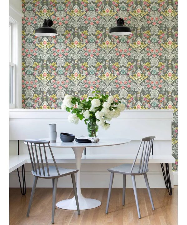 Summer Love Peel and Stick Wallpaper Gray - Set of 4 Free Shipping For Sale