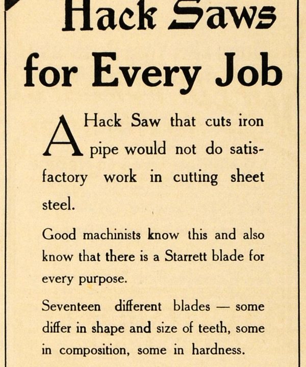 1916 Ad L S Starrett Tool Hack Saws Antique World War I - ORIGINAL ILW1 Buy Cheap Affordable