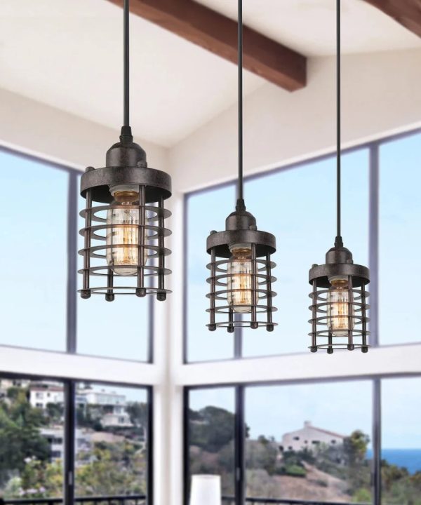 Industrial 1-Light Black Spiral Mini Pendent Light Fixture Circular Lighting Cheap Sale 2025