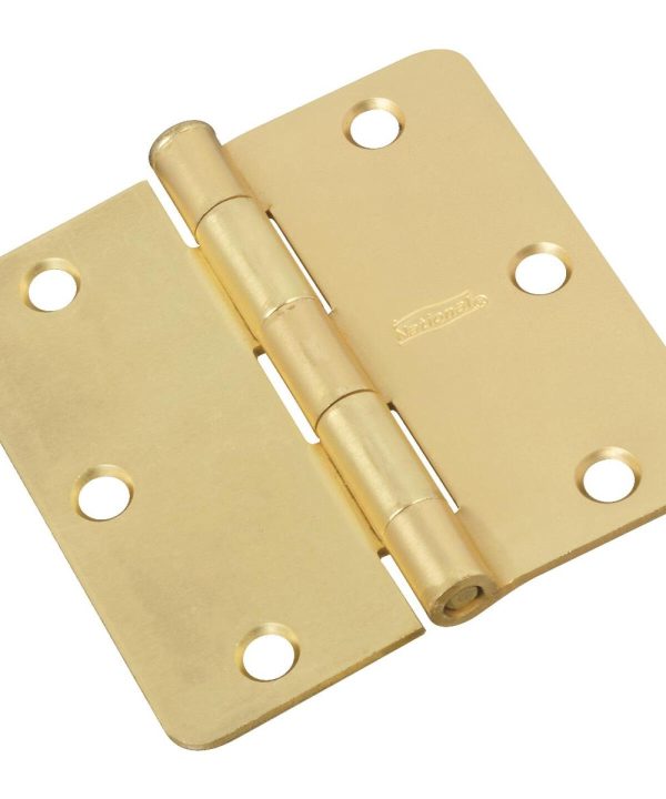 National 3-1/2 In. x 1/4 In. Radius Satin Brass Door Hinge Sale Manchester Great Sale