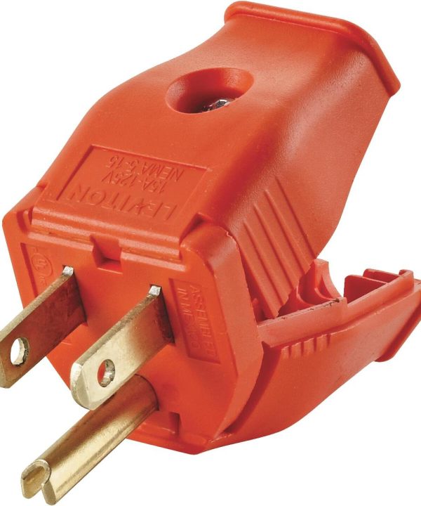 Leviton 15A 125V 3-Wire 2-Pole Clamp Tight Cord Plug, Orange Enjoy Cheap Online