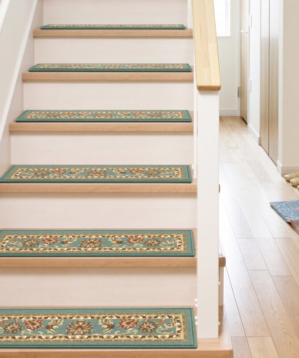Sage Green Kings Court Oriental Non-Skid Stair Tread, "31'' L x 9'' W " (Set of 7) In China Cheap Pice