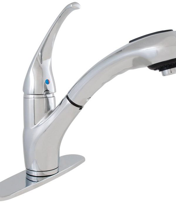 LDR 015 10555CP Exquisite Pull-Out Spray One Handle Kitchen Faucet, Chrome Affordable Cheap Online