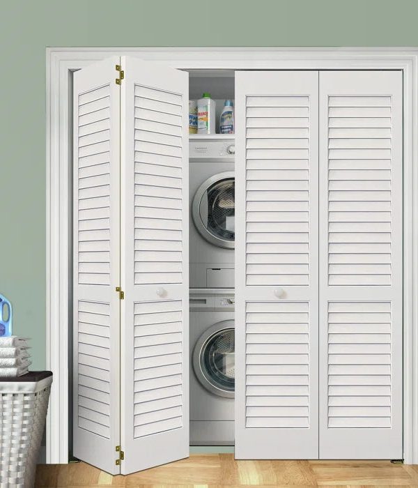 Louvered Wood Painted Plantation Bi-Fold Door, 23.69" x 80" Good Selling Cheap Online