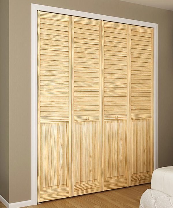 Louvered Wood Unfinished Bi-fold Doors - 30" - #8827 Free Shipping Pay With Visa