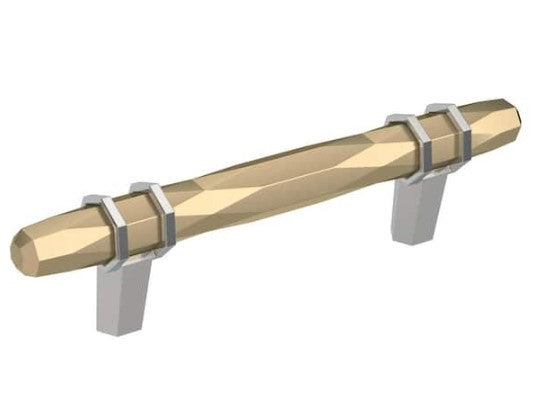 London 3-3/4 in. (96 mm) Center-to-Center Golden Champagne/Polished Chrome Drawer Pull Discount Wide Range Of