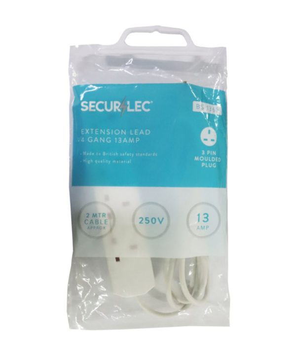 Securlec 2m Extension Lead 4 Gang (13 Amp) Buy Cheap Footlocker