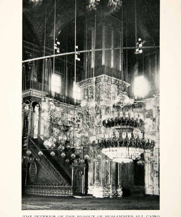 1928 Print Interior Mosque Chandelier Mohammed Ali Cairo Glass Egypt XGCC1 Cheap Real Eastbay
