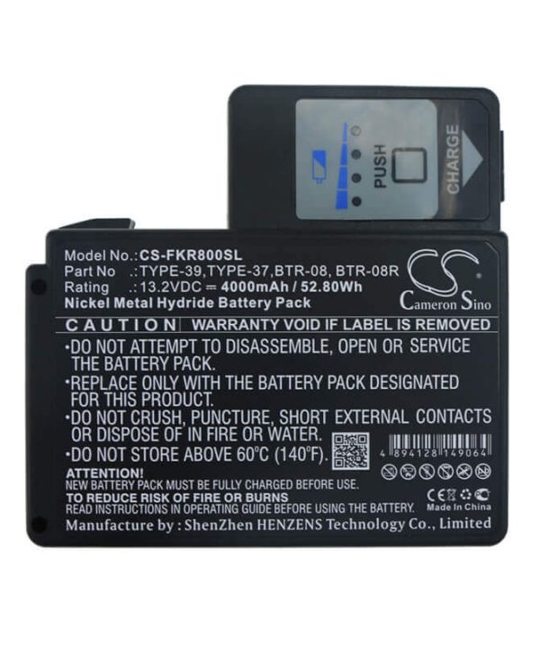 13.2V, Ni-MH, 4000mAh, Equipment battery fits Fujikura, Sumitomo, Btr-08, Arc Fusion Splicer, Fsm-18r, 52.8Wh Free Shipping View