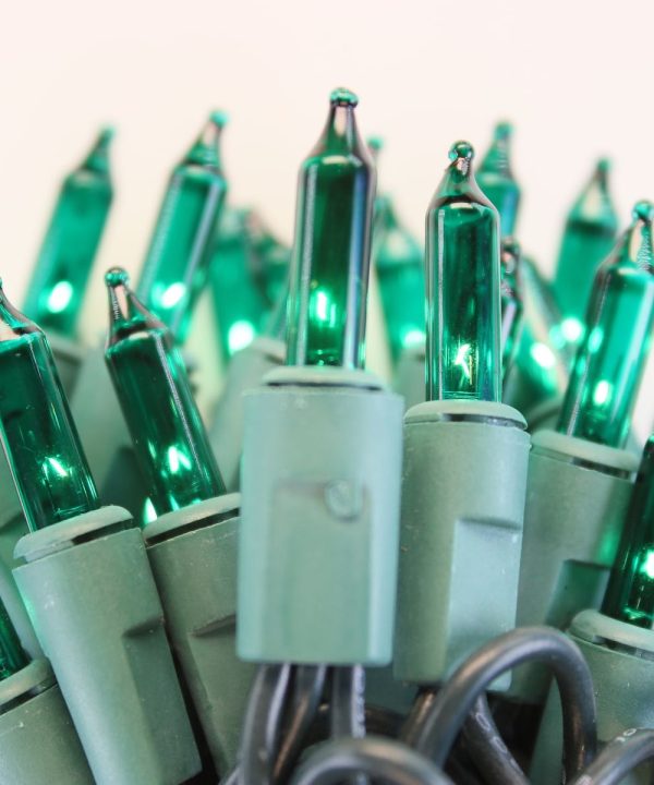 50-bulb Green Mini Lights, 6" Spacing, Green Wire Discount Cheap Online