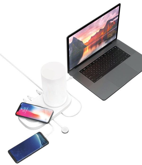 iHome IH-QI6000 Desk Lamp With Charging Station, White For Sale Sale Online