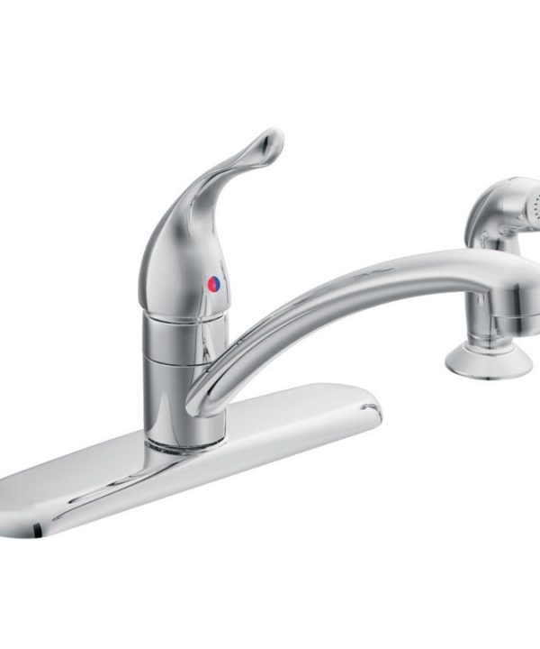 Moen 7430 Chateau Single Handle Kitchen Faucets With Side Spray, Chrome Sale Fashion