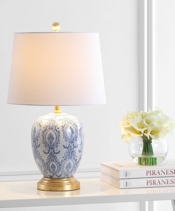 Kalel Blue/White Single Table Lamp #SA1464 Sale Big Discount