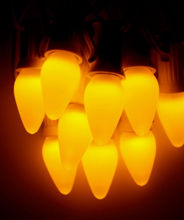 C7 Yellow Smooth Opaque LED Bulbs E12 Bases (SMD) (25 Pack) Brand New Unisex